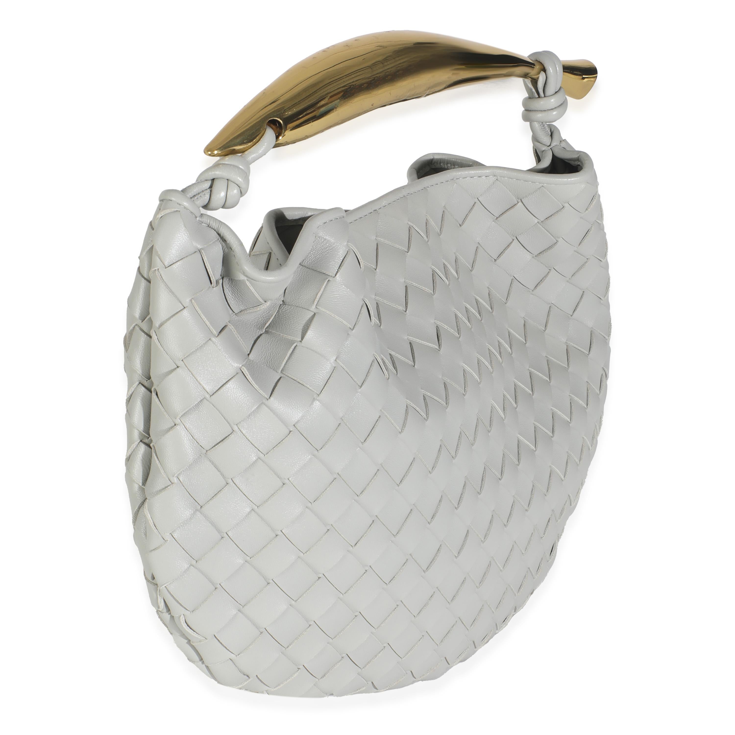 Gray Bottega Veneta Agate Grey Nappa Intrecciato Sardine Bag For Sale