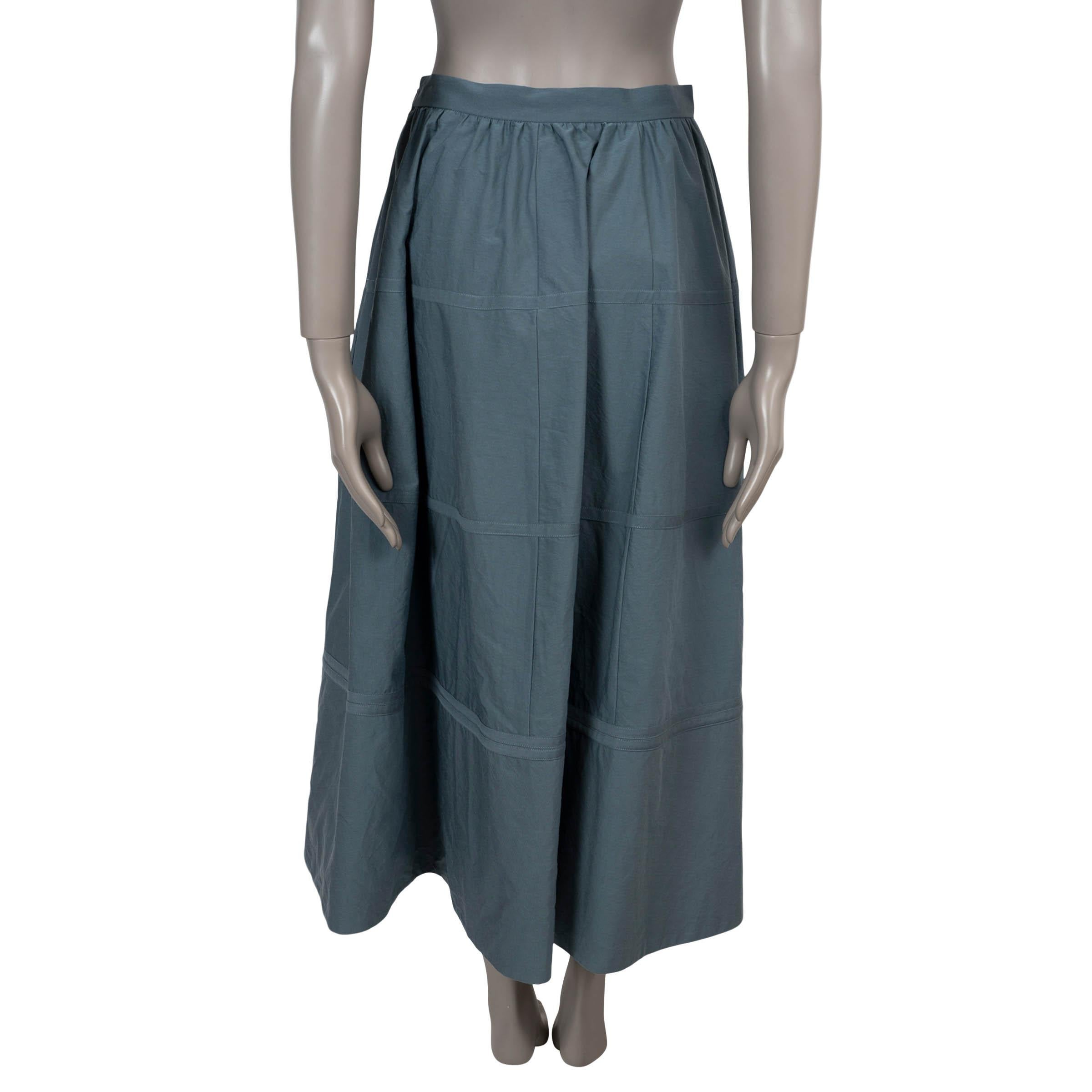 BOTTEGA VENETA Falda MIDI PANELADA 2018 de algodón azul 40 S Negro en venta