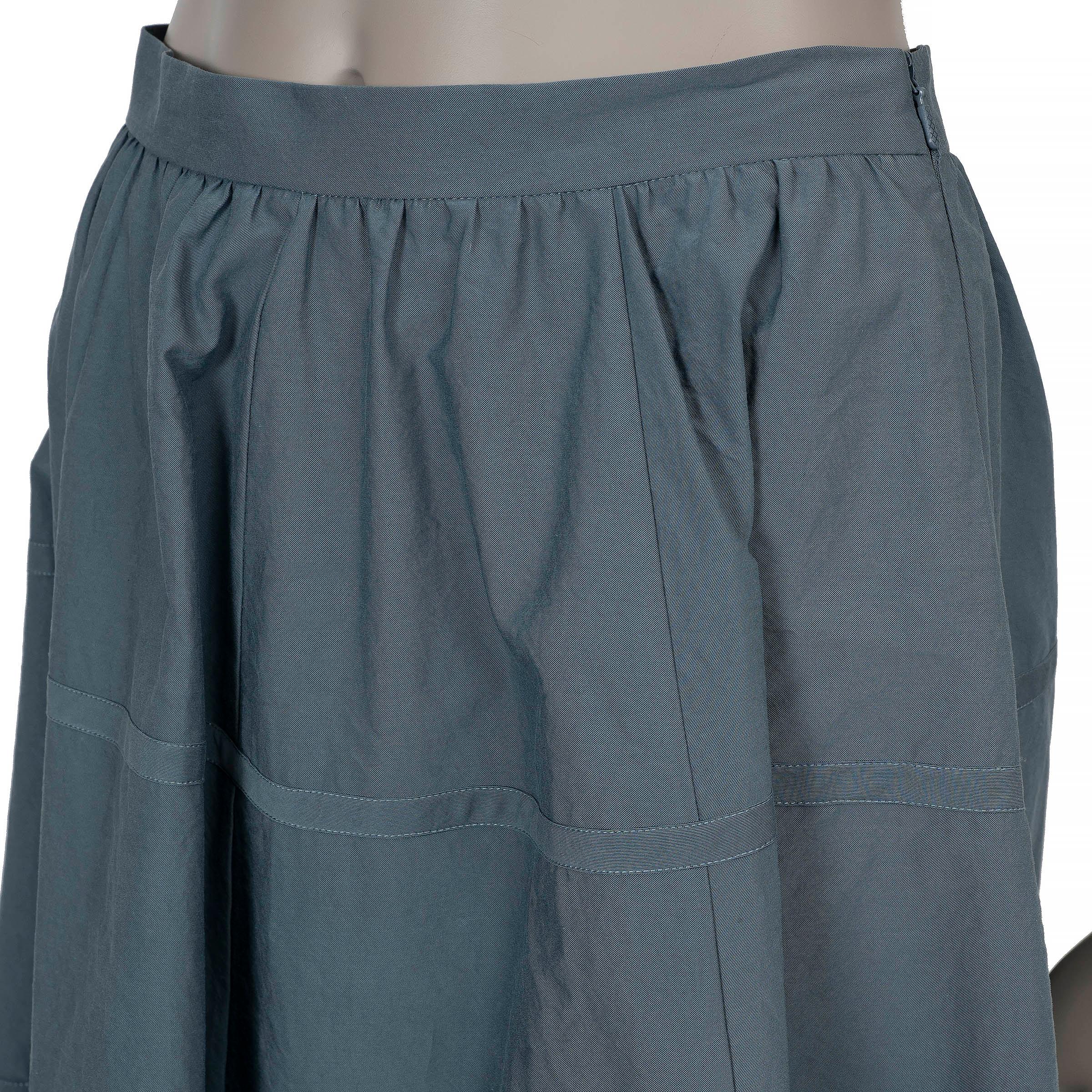 BOTTEGA VENETA Falda MIDI PANELADA 2018 de algodón azul 40 S en Excelente estado para la venta en Zürich, CH