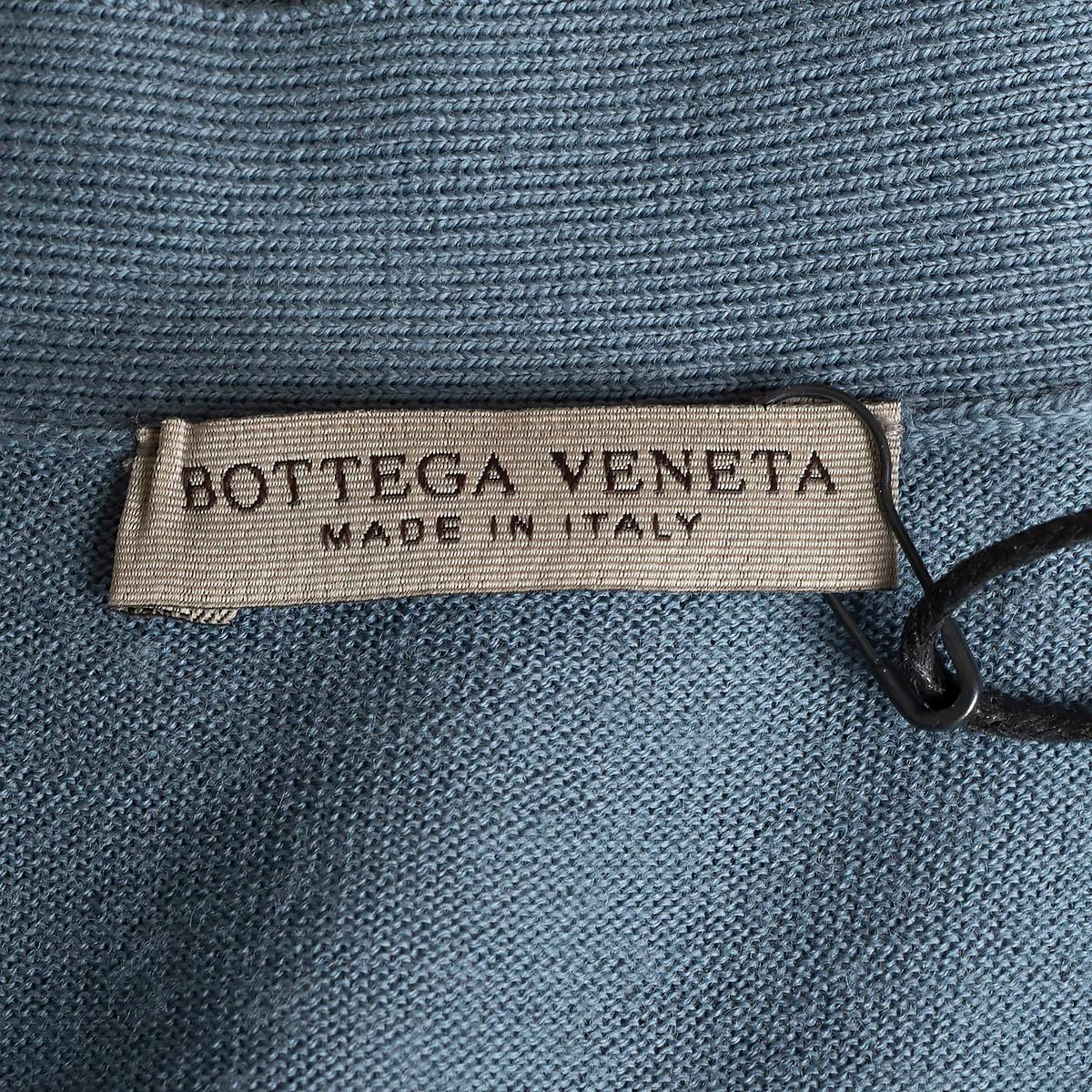 BOTTEGA VENETA airforce blue wool 2018 TEXTURED Cardigan Sweater 40 S For Sale 2