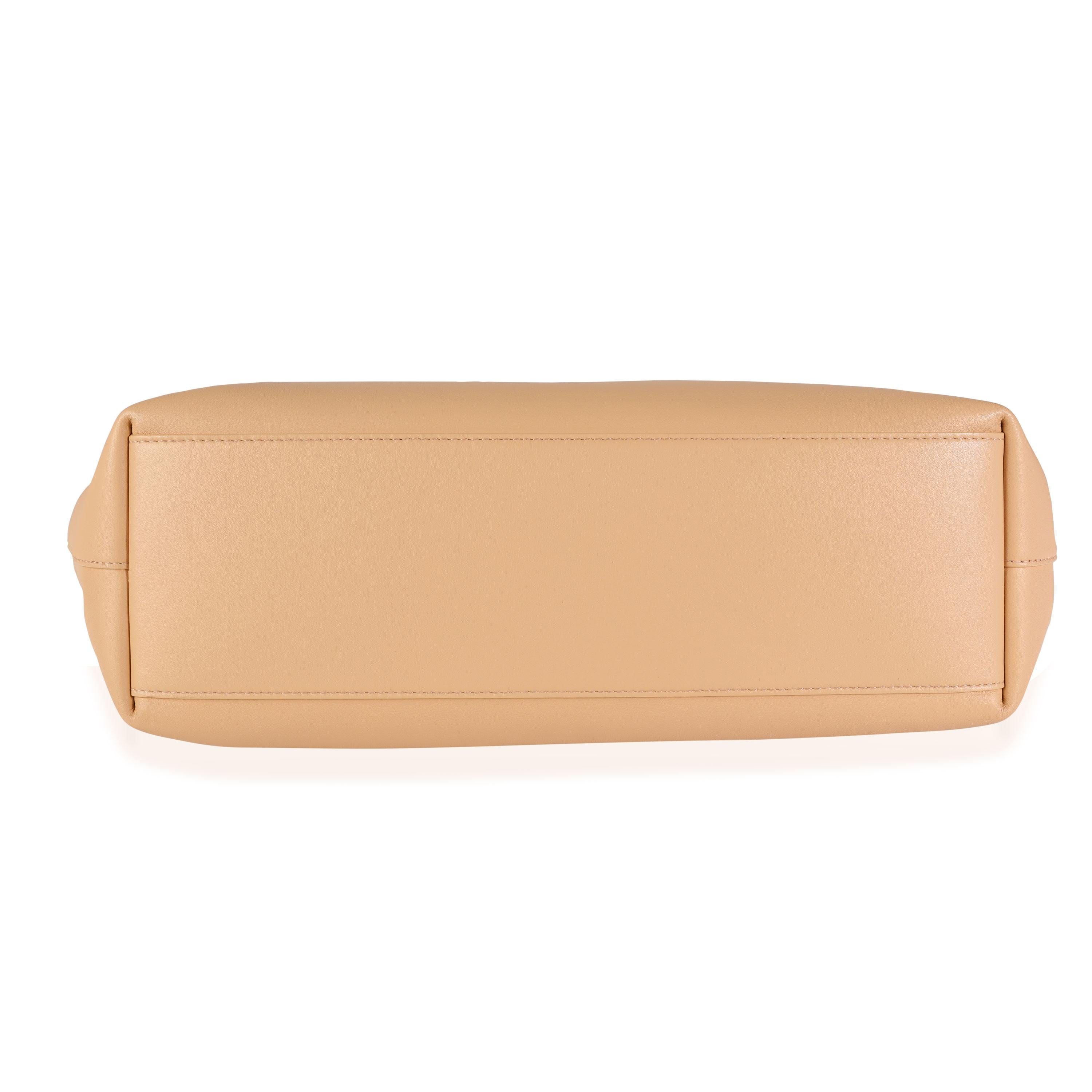 Bottega Veneta Almond Calfskin Leather Medium Point Bag In Good Condition For Sale In New York, NY