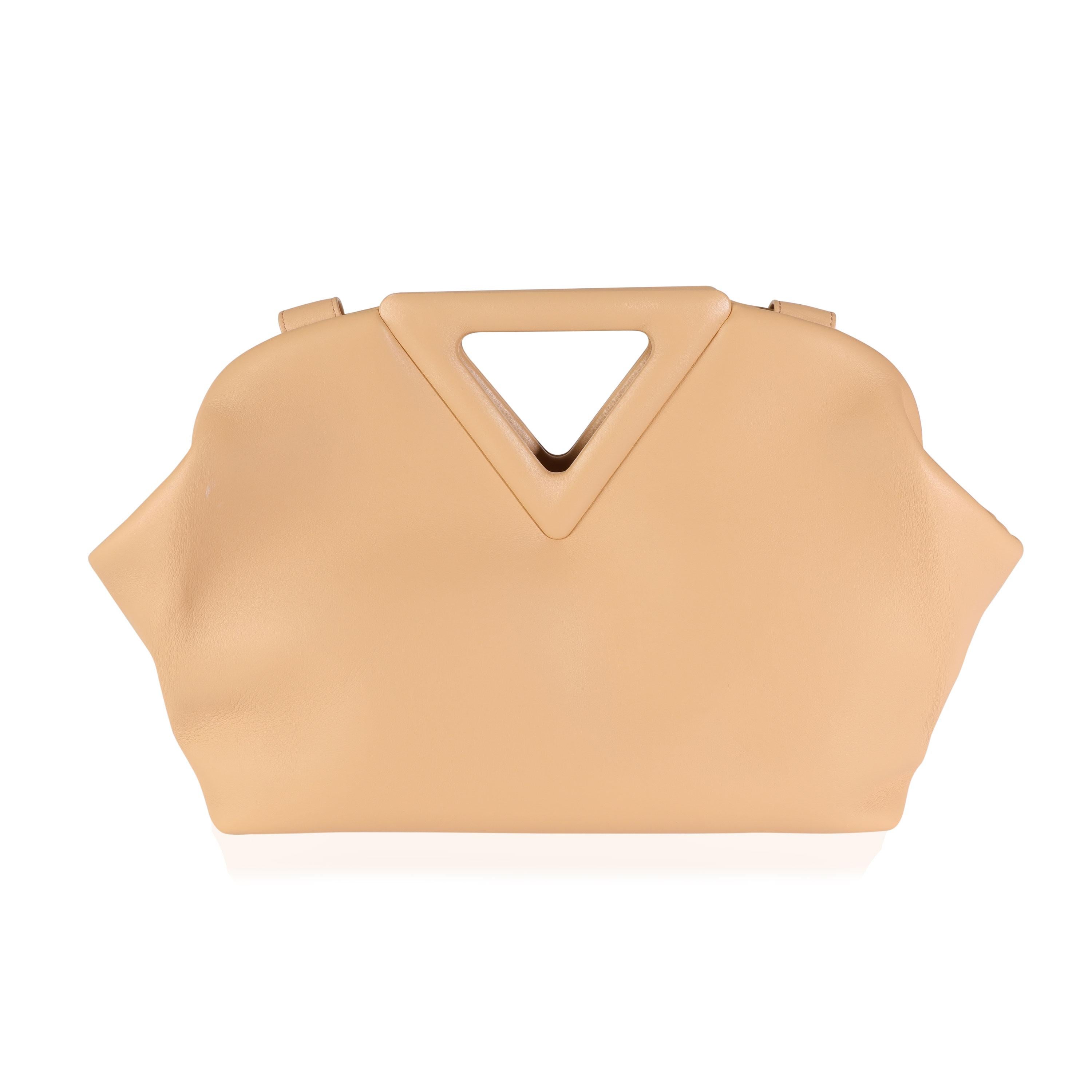 Bottega Veneta Almond Calfskin Leather Medium Point Bag For Sale 1