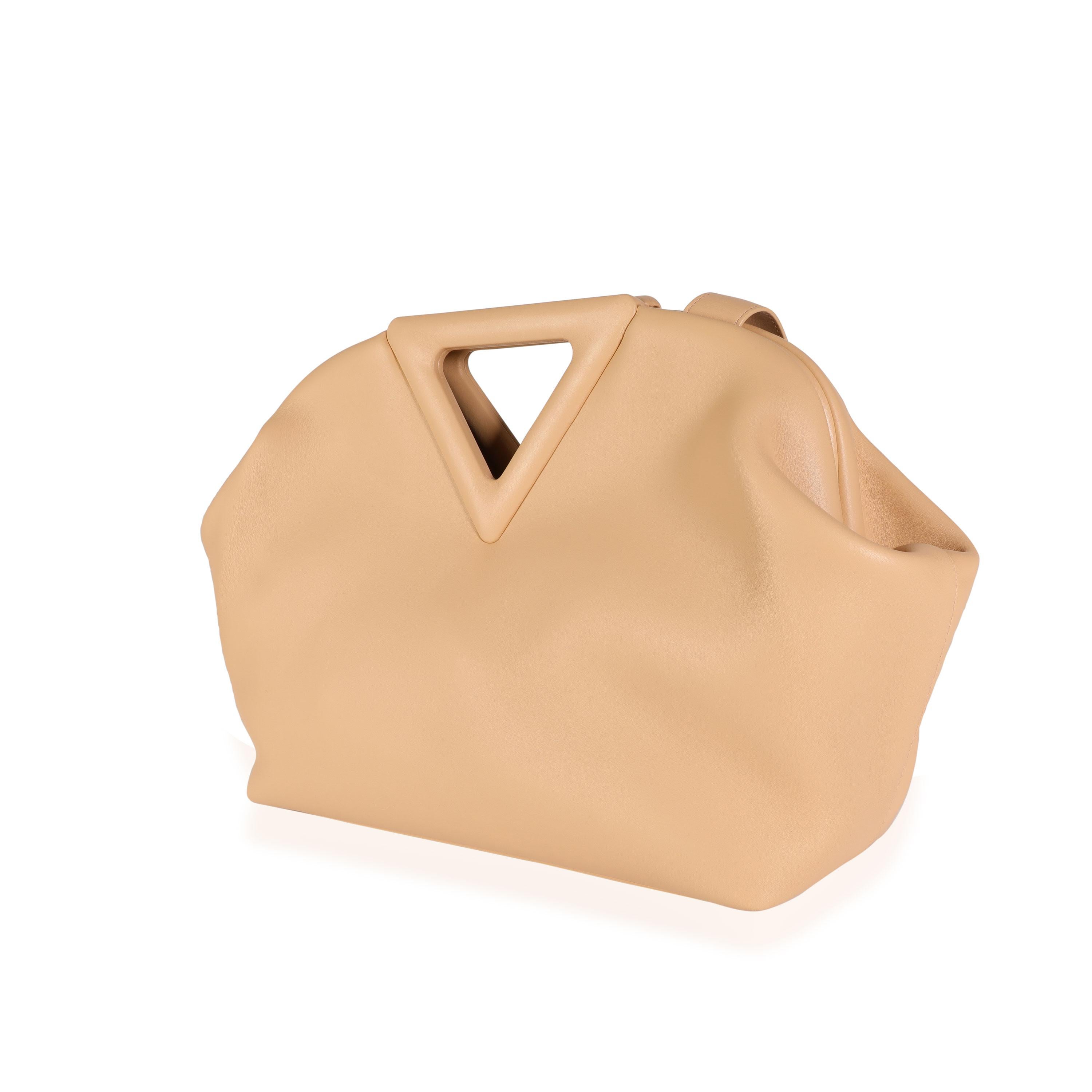 Bottega Veneta Almond Calfskin Leather Medium Point Bag For Sale 2