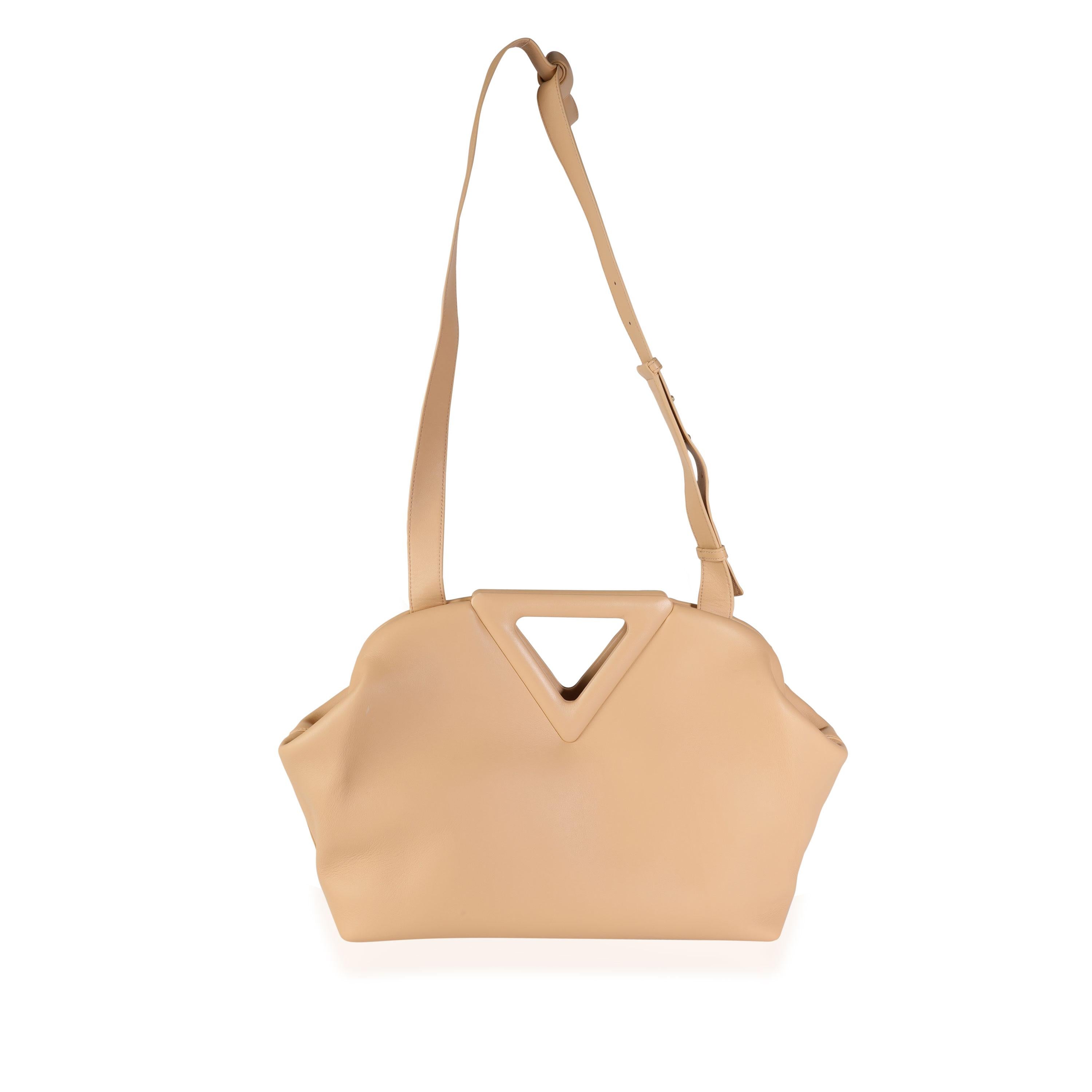 Bottega Veneta Almond Calfskin Leather Medium Point Bag For Sale 3