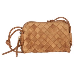 Bottega Veneta Amber Suede Intrecciato Mini Concert Pouch