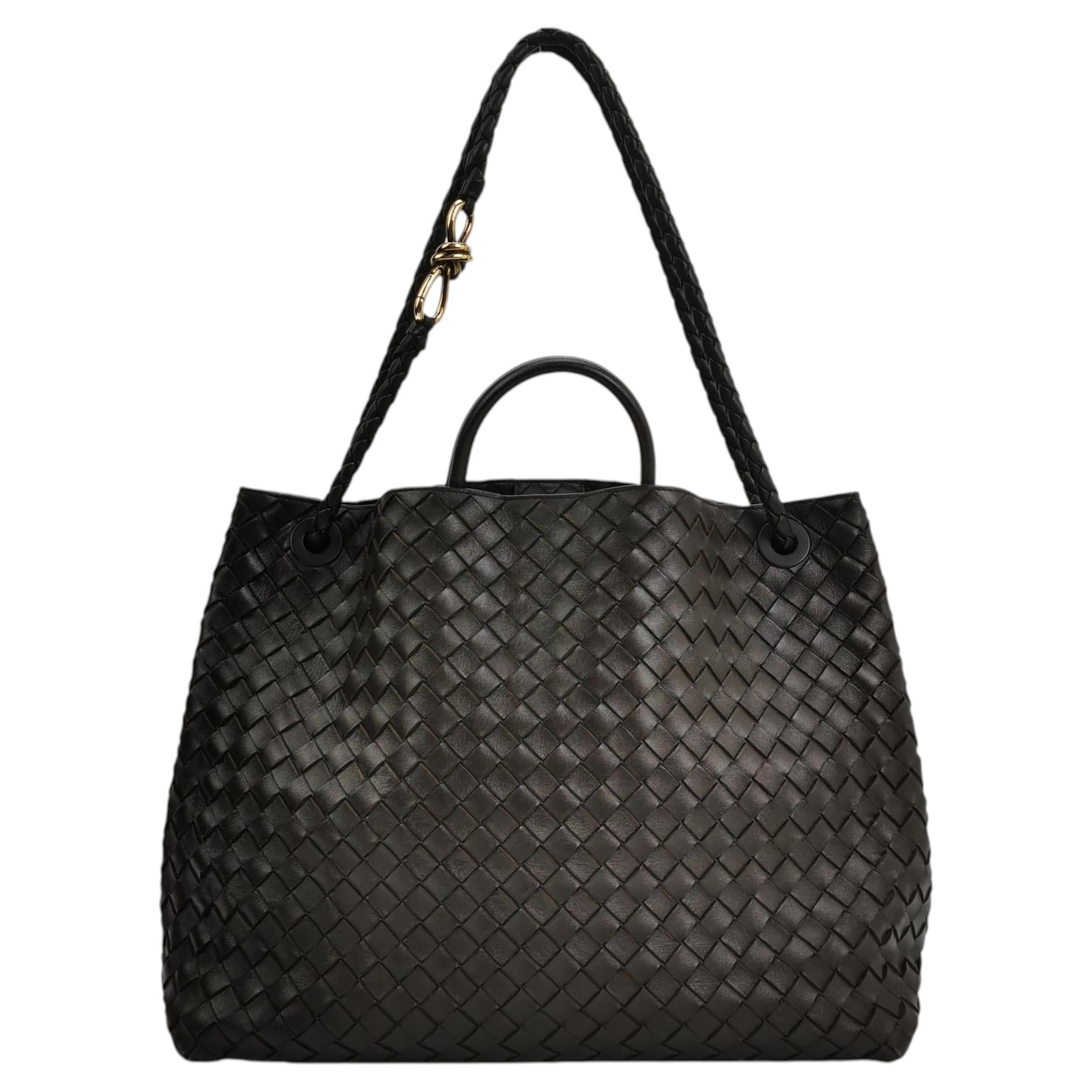 Bottega Veneta Andiamo Large Dark Chocolate Brown Handbag