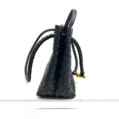 Bottega Veneta Andiamo Medium Black Intrecciato Leather Handbag