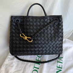 Bottega Veneta Andiamo Medium Schwarz Intrecciato Lederhandtasche
