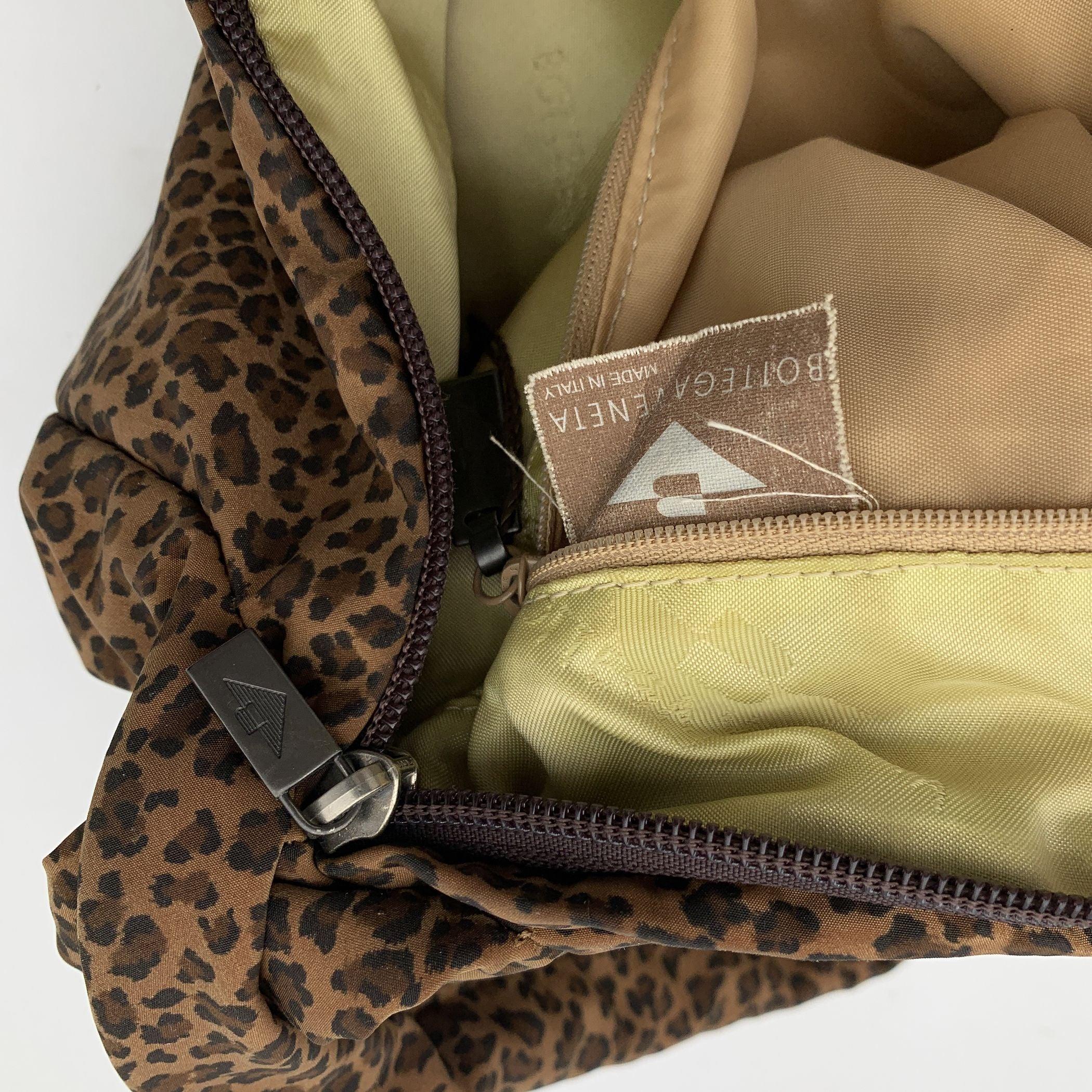 Bottega Veneta Animalier Leopard Fabric Tote Hobo Shoulder Bag 2