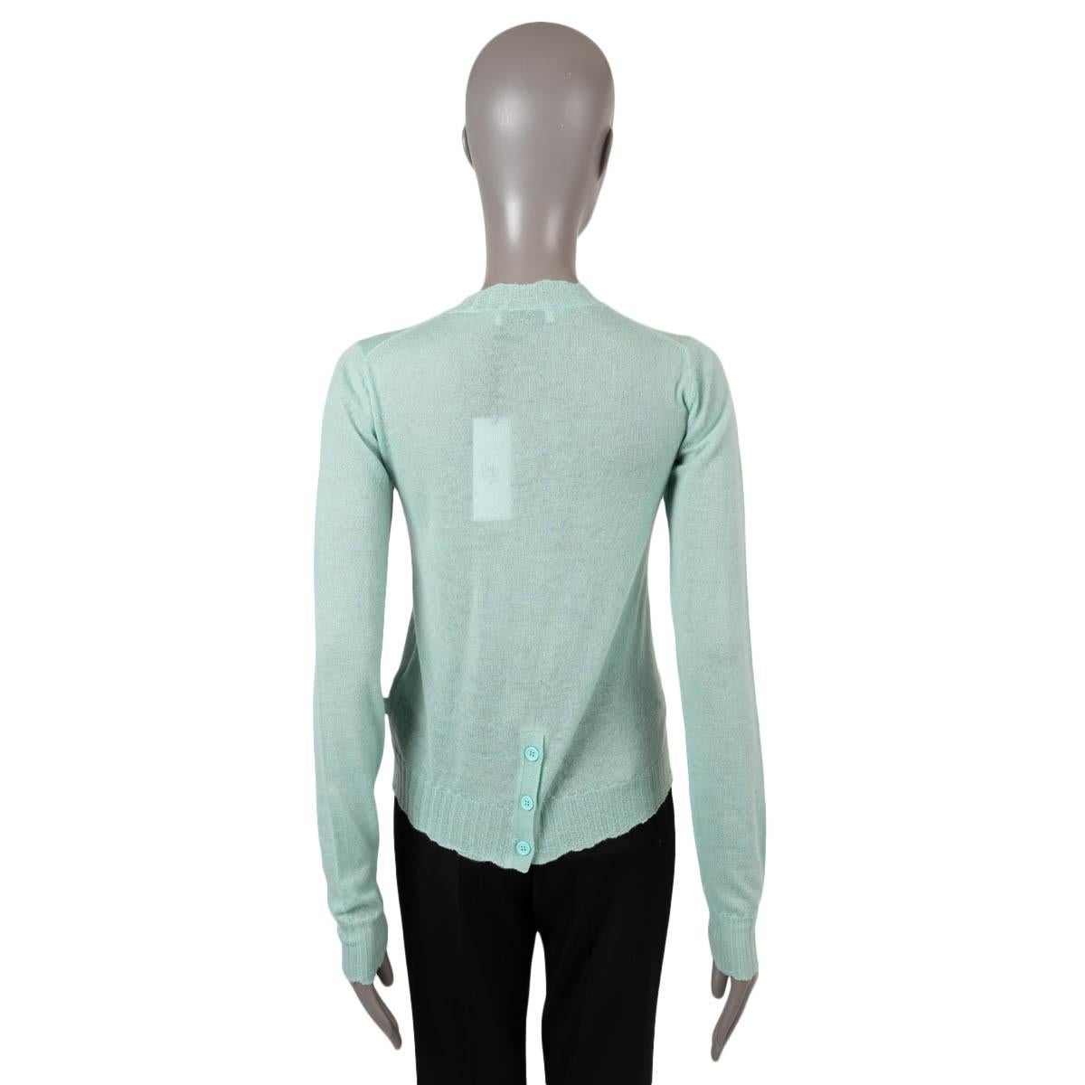 Women's BOTTEGA VENETA aqua cashmere 2020 FINE KNIT CREWNECK Sweater 36 XS For Sale