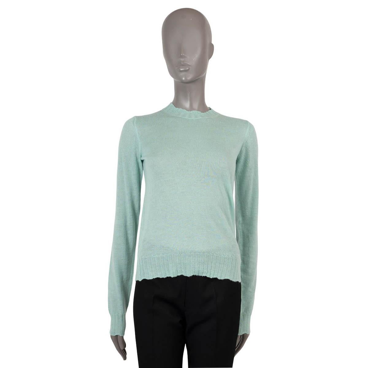 BOTTEGA VENETA aqua cashmere 2020 FINE KNIT CREWNECK Sweater 36 XS For Sale