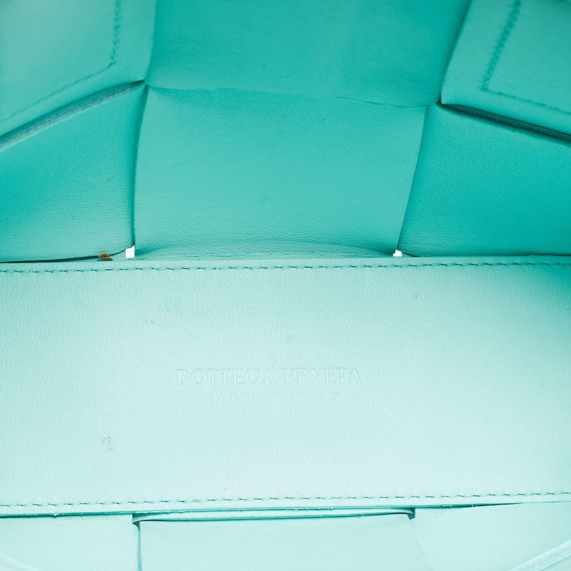 Bottega Veneta Aqua Green Intrecciato Leather Candy Arco Tote 9