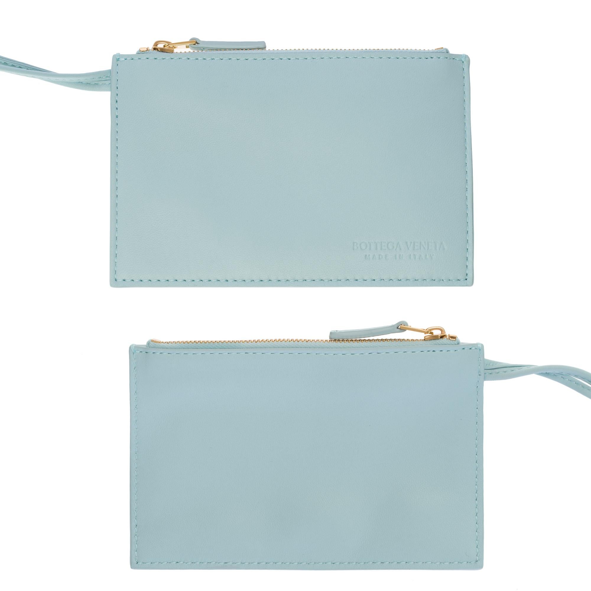 Bottega Veneta Arco 20 handbag strap in blue lambskin , GHW For Sale 10