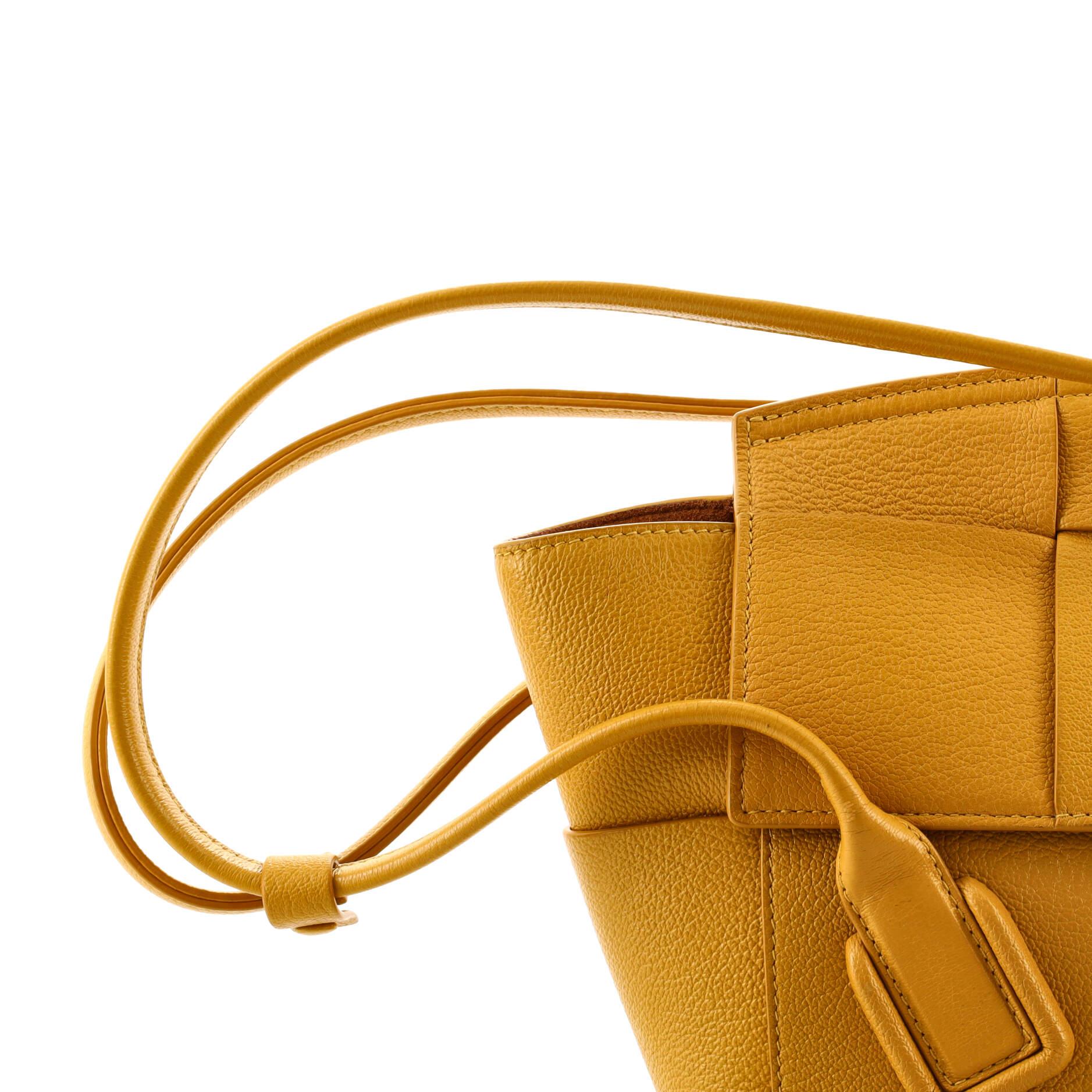 Orange Bottega Veneta Arco Bag Maxi Intrecciato Leather Small