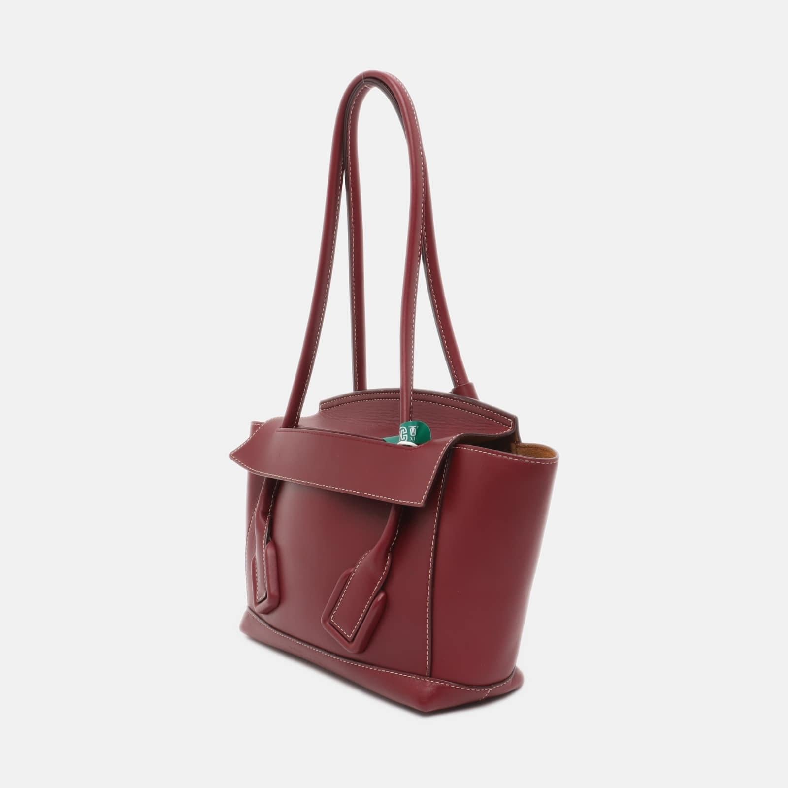 Brown Bottega Veneta Arco Tote Bag Small Burgundy Leather 23cm