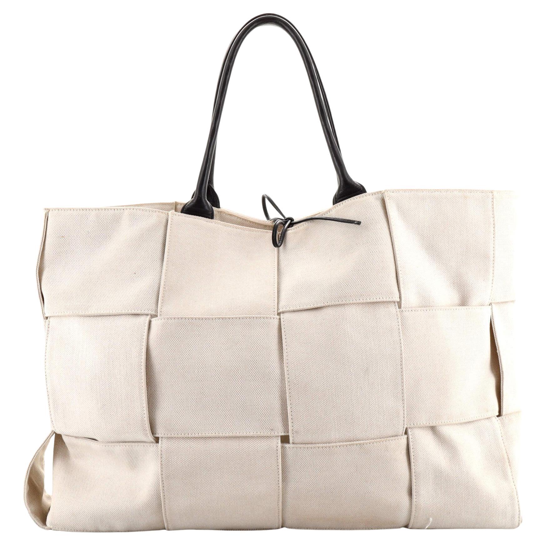 Bottega Veneta Arco Tote Maxi Intrecciato Canvas Large