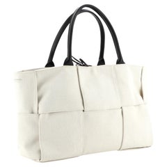 Bottega Veneta Arco Tote Maxi Intrecciato Segeltuch Medium Neutral