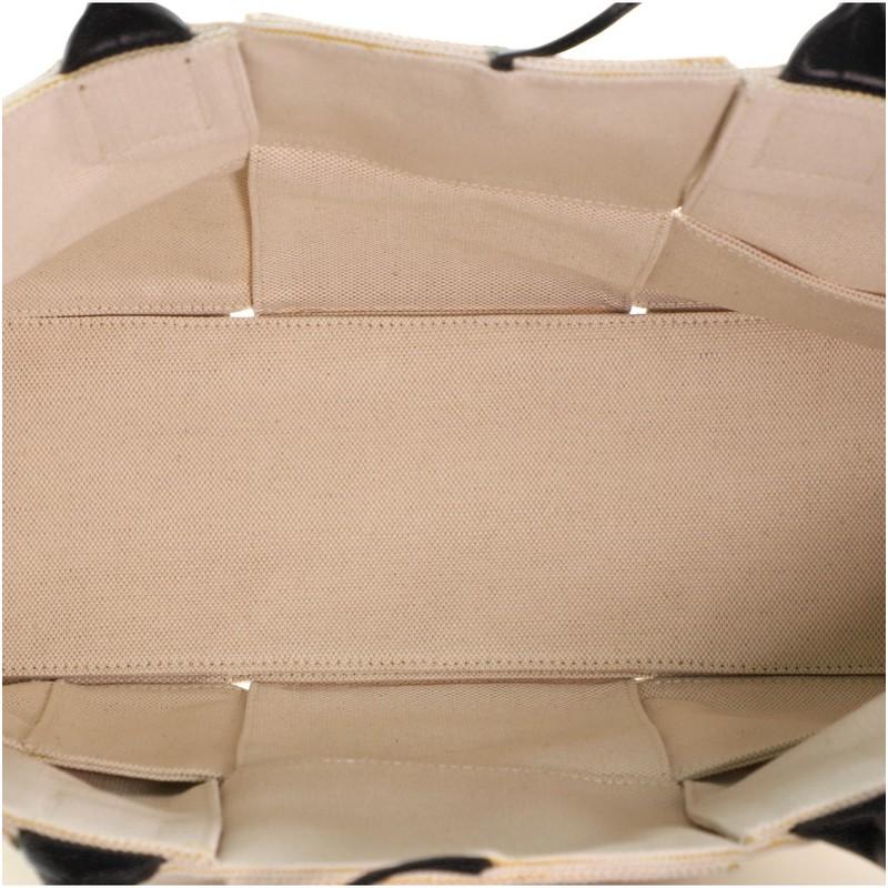 Beige Bottega Veneta Arco Tote Maxi Intrecciato Canvas Medium