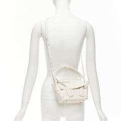 BOTTEGA VENETA Arco white textured intrecciato leather woven small crossbody bag