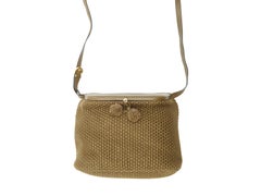 Bottega Veneta  Army Green Woven Crossbody Bag