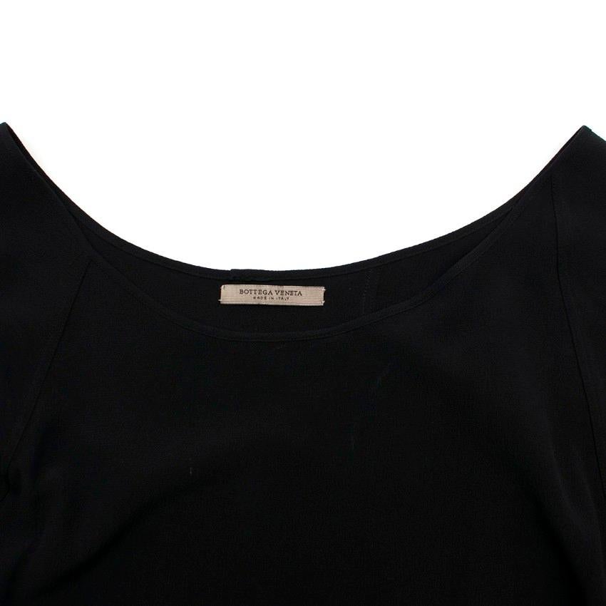 Bottega Veneta Asymmetric Black Silk Dress US 0-2 In Excellent Condition For Sale In London, GB