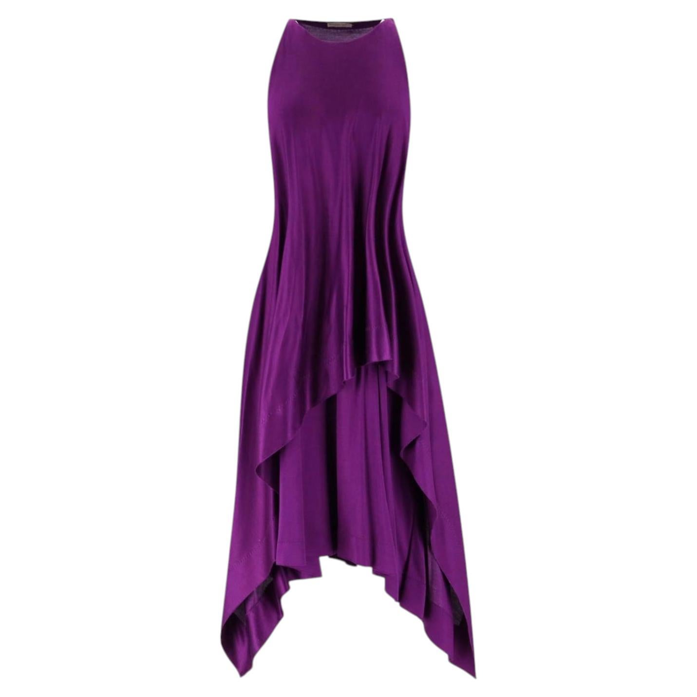 Bottega Veneta Asymmetric Tiered Silk Midi Dress