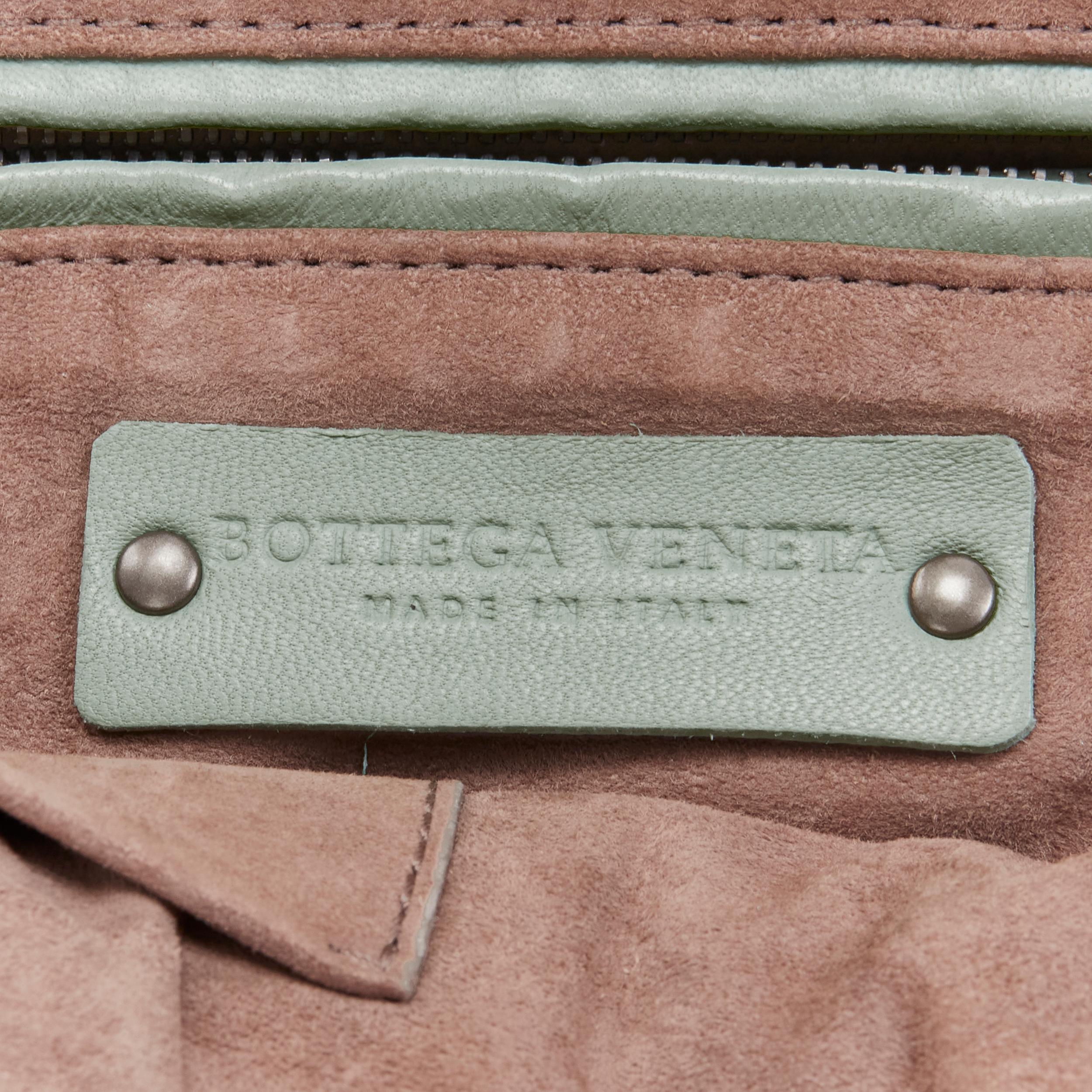 BOTTEGA VENETA Ayers watersnake green Intrecciato woven top zip crossbody bag For Sale 4