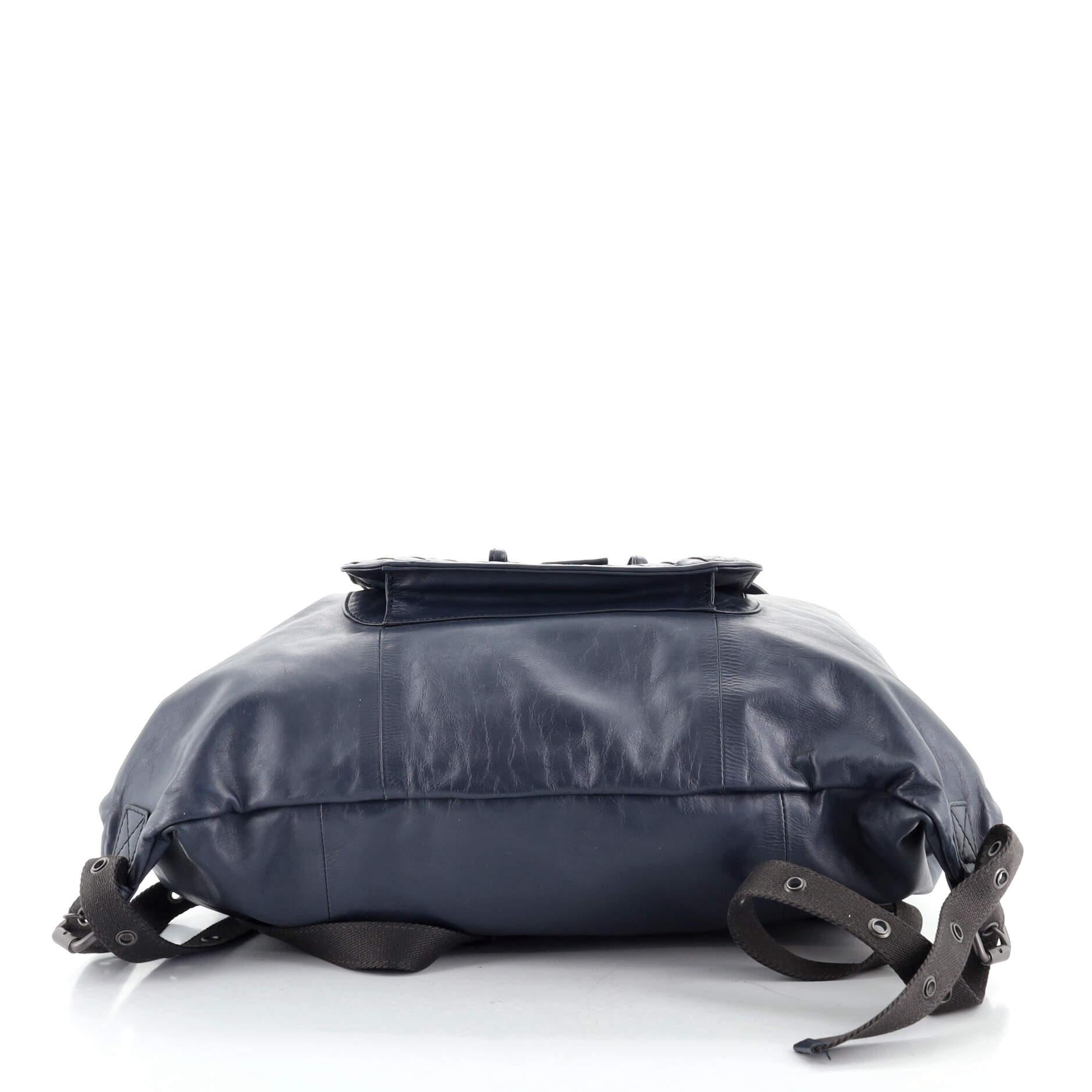 Black Bottega Veneta Backpack Leather with Intrecciato Large