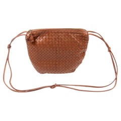 Bottega Veneta Bag Vintage Woven Lambskin Leather Handbag with Shoulder Strap