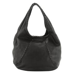 Bottega Veneta Baseball Hobo Leather with Intrecciato Detail Medium