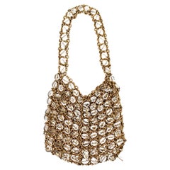 Bottega Veneta Beaded Gold-Tone Chain Mail Handbag