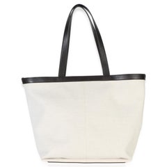 Bottega Veneta Beige Brown Canvas Mix Nappa Intrecciato Medium Flip Flap Tote