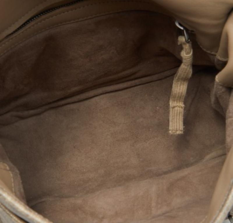 Bottega Veneta Beige/Brown Karung Leather Gardena Messenger Bag en vente 5