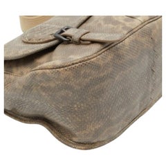 Bottega Veneta Beige/Brown Karung Leather Gardena Messenger Bag