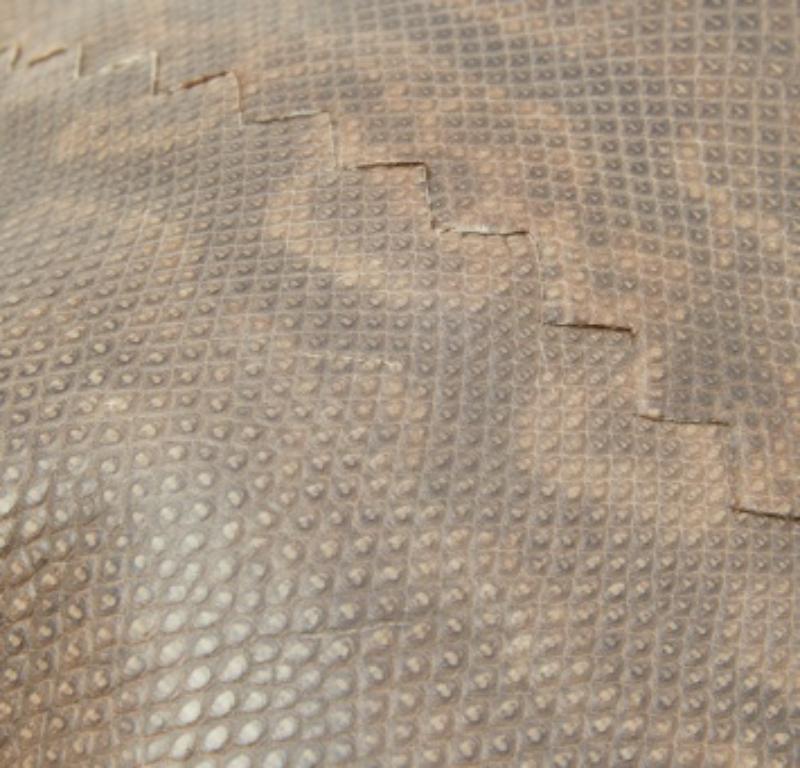 Bottega Veneta Beige/Brown Karung Leather Gardena Messenger Bag en vente 3