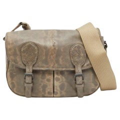 Bottega Veneta Beige/Brown Karung Leather Gardena Messenger Bag
