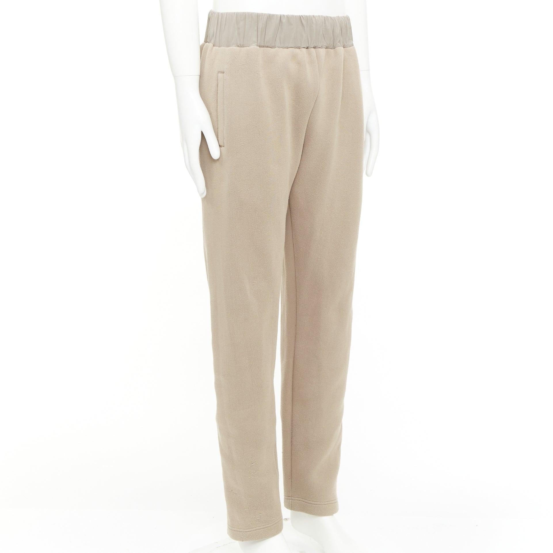 Beige Bottega Veneta pantaloni jogger elasticizzati a contrasto beige IT48 M in vendita