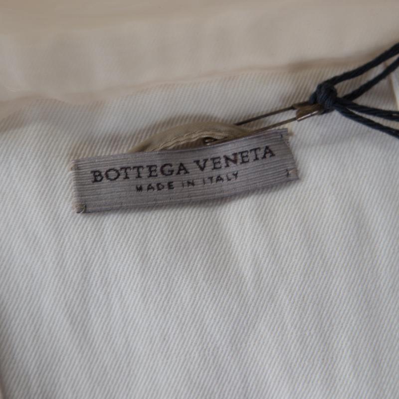 Women's Bottega Veneta Beige Draped Organza Trim Strapless Shift Dress M
