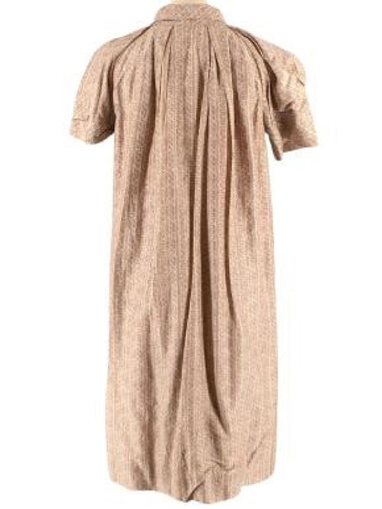 12982 Beige Bat Sleeve Buttoned Dress