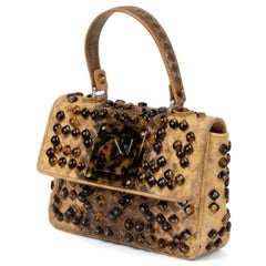 BOTTEGA VENETA beige Intrecciato KARUNG & TORTOISE Henkeltasche mit Griff oben LIMTED EDITION