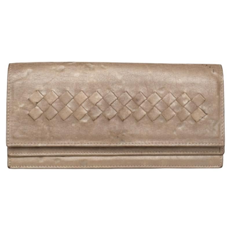 Bottega Veneta Beige Intrecciato Leather Bifold Wallet