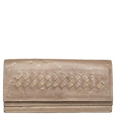 Used Bottega Veneta Beige Intrecciato leather Bifold Wallet