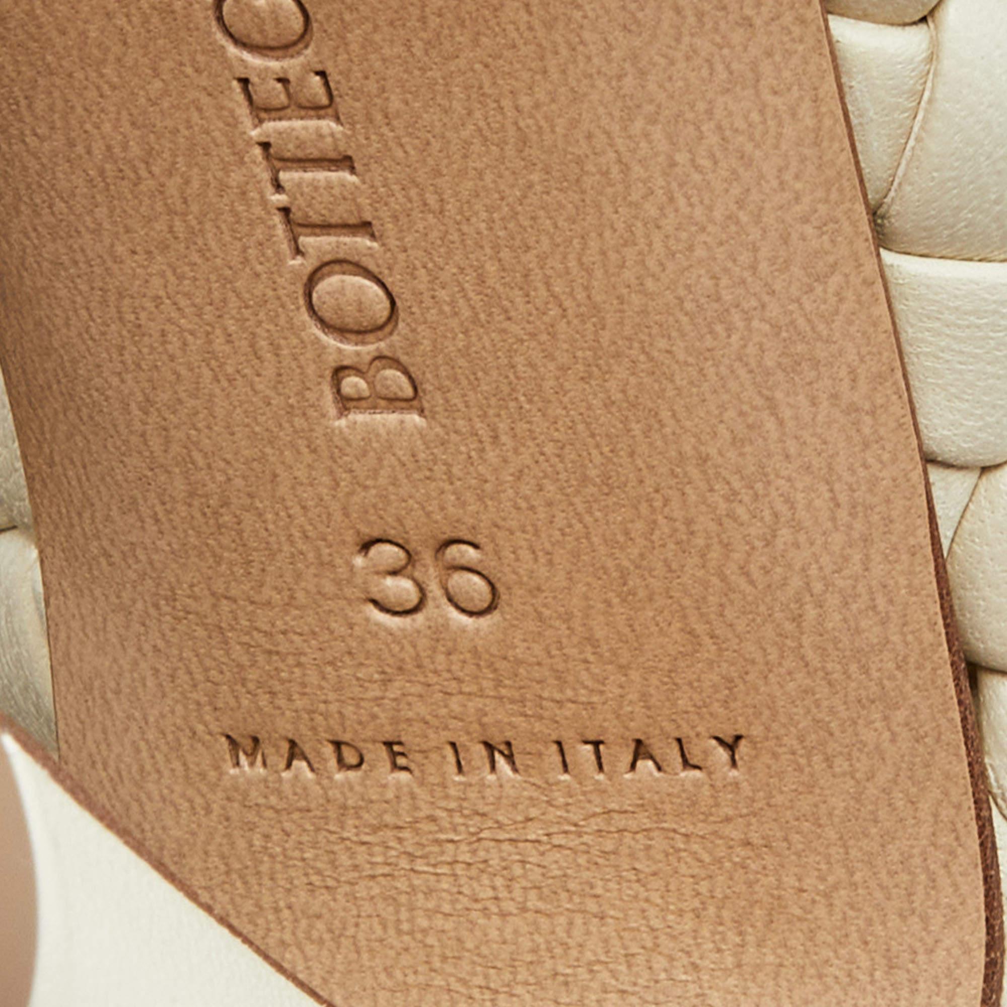 Bottega Veneta Beige Intrecciato Leather Canalazzo Ankle Boots Size 36 3
