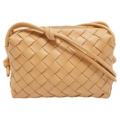 Bottega Veneta Beige Intrecciato Leather Mini Loop Crossbody Bag