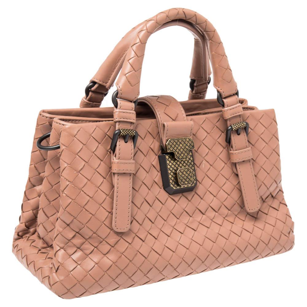 Bottega Veneta Beige Intrecciato Leather Mini Roma Tote 9