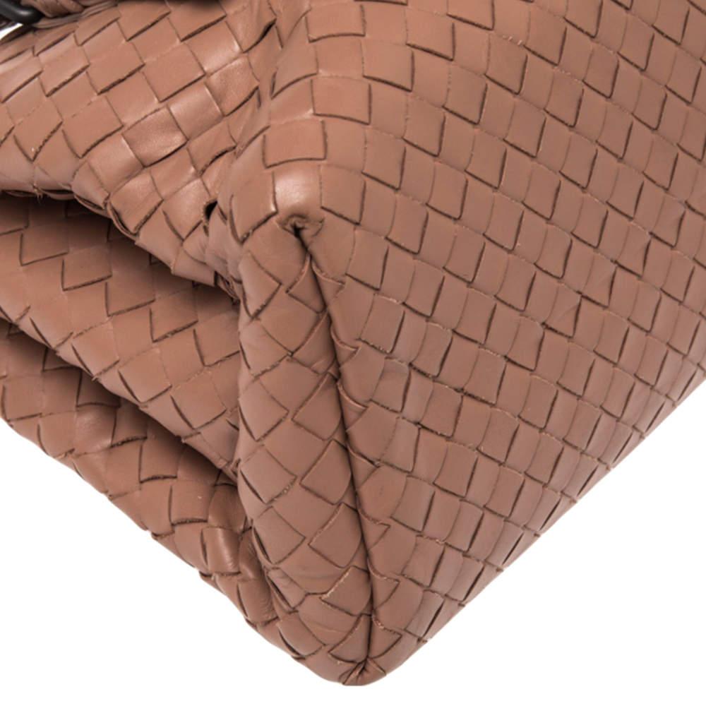 Women's Bottega Veneta Beige Intrecciato Leather Mini Roma Tote