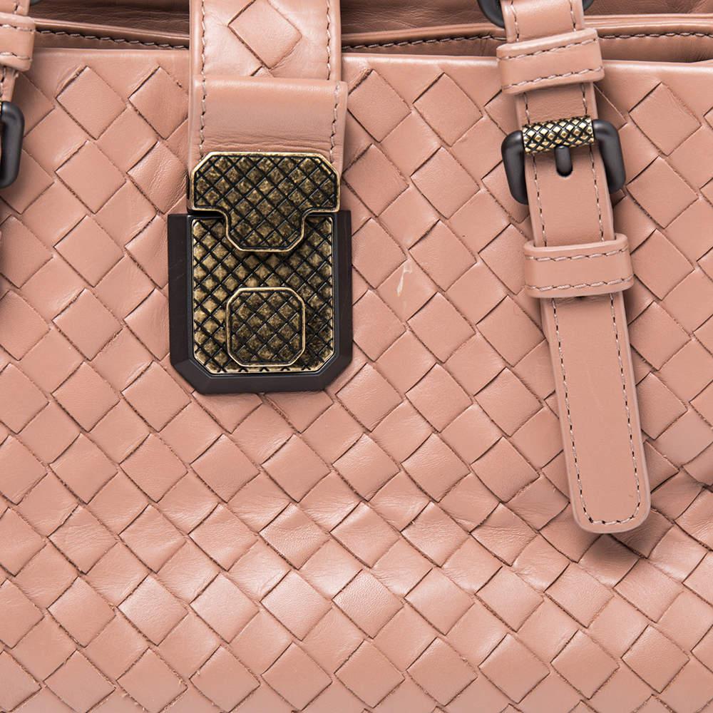 Bottega Veneta Beige Intrecciato Leather Mini Roma Tote 5