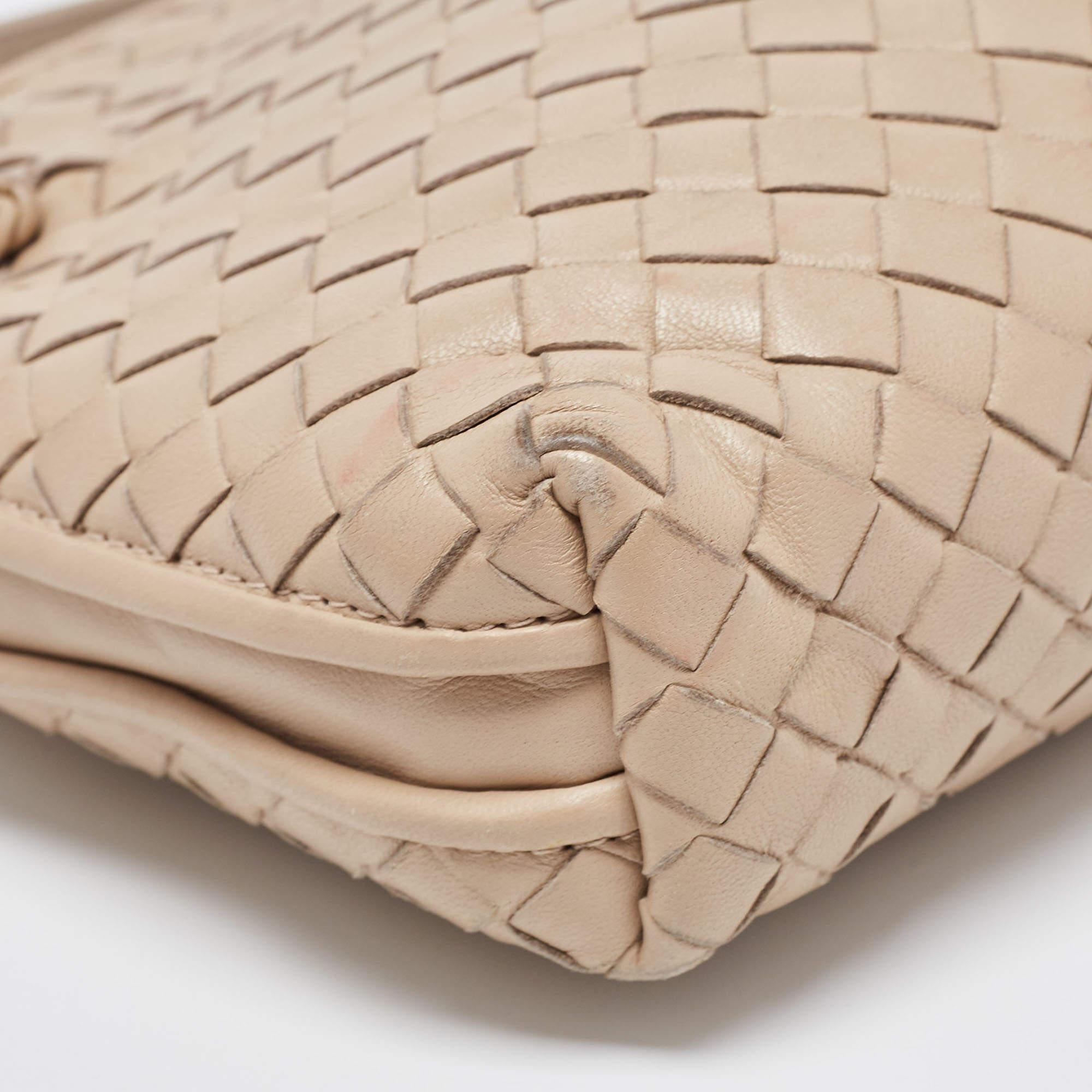 Bottega Veneta Beige Intrecciato Leather Nodini Crossbody Bag 6