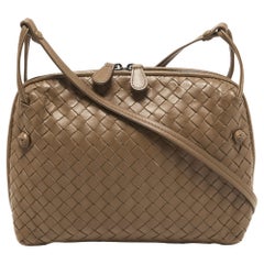 Bottega Veneta Beige Intrecciato Leather Nodini Crossbody Bag