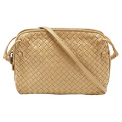 Bottega Veneta Silver Intrecciato Leather Nodini Crossbody Bag at 1stDibs